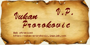 Vukan Proroković vizit kartica
